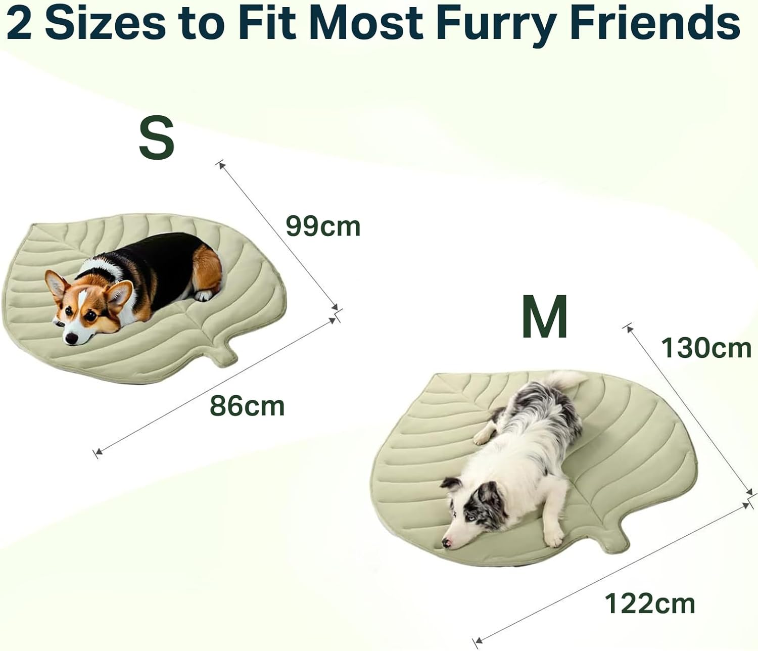 Dog Cooling Mat, Large Leaf-Shaped Pet Pad for Summer, Cooling Blanket Dog Bed (Green, 86&times;99Cm) image number 6