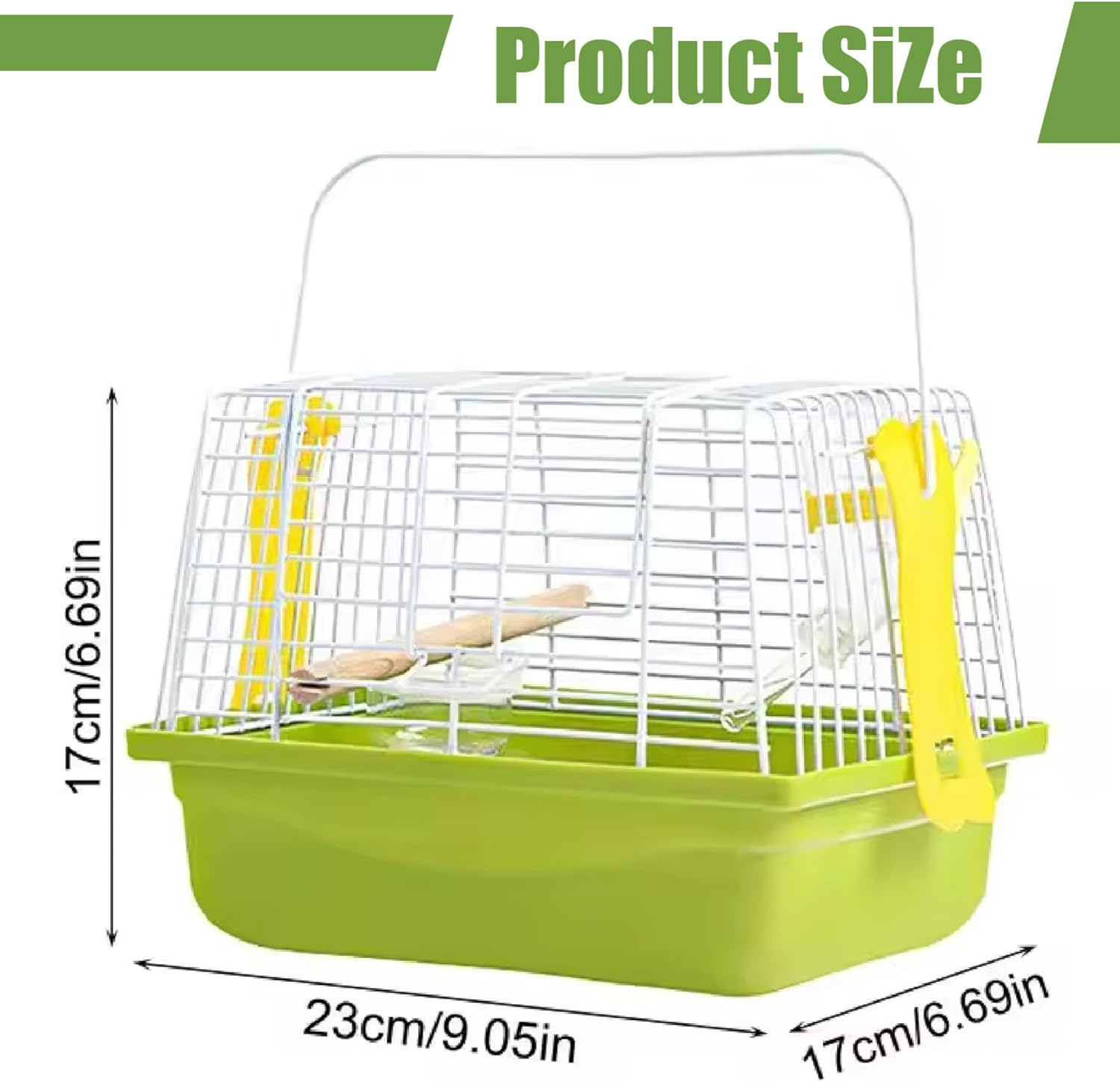 Bird Travel Cage Portable Bird Travel Cage with Handle and Bottom Net, Easy to Assembly for African Grey Conure Cockatiel Lovebird Finch Canary image number 5