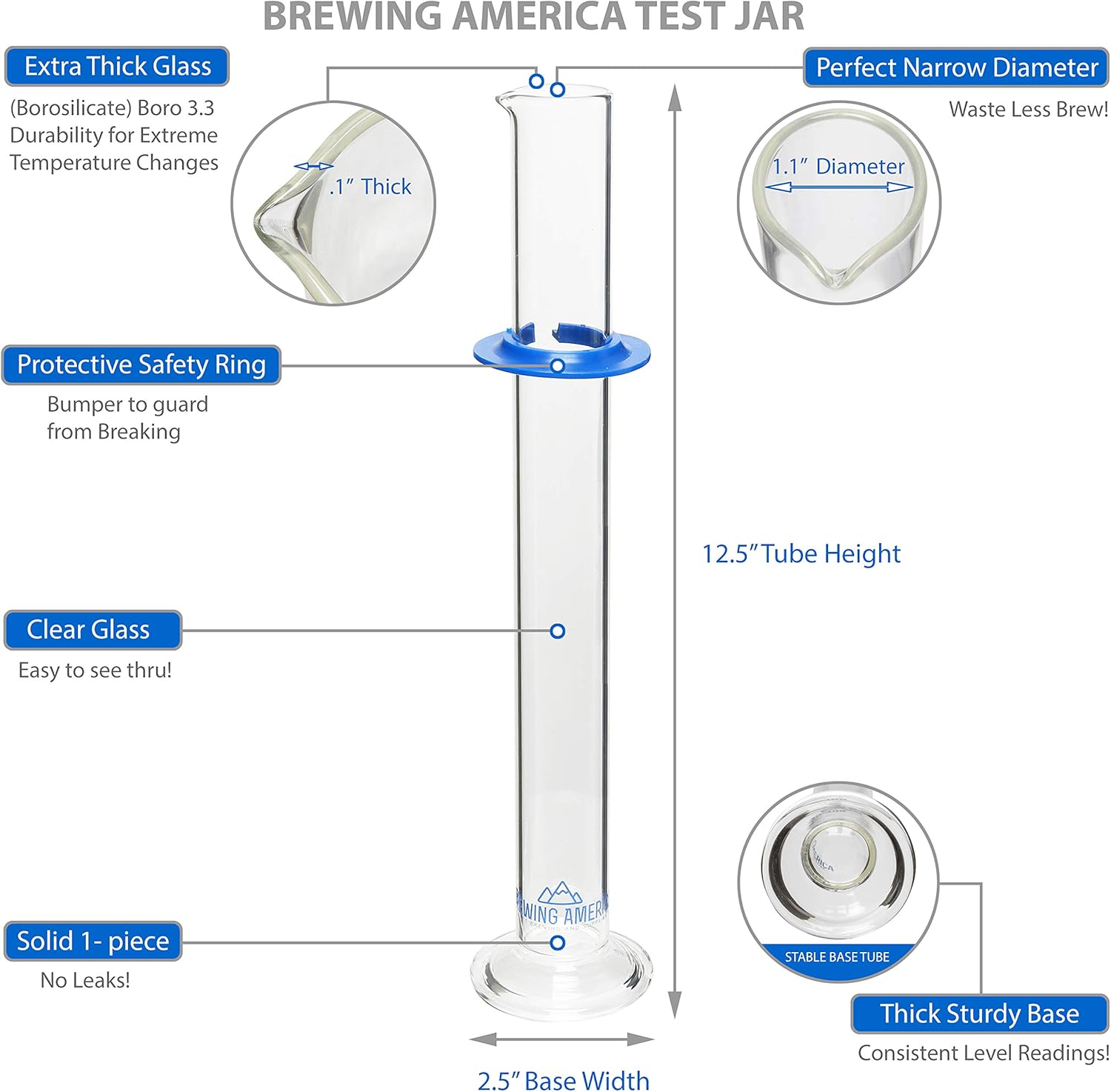 Alcohol Hydrometer Distilling Test Kit: Pro Series Traceable 0-200 Proof and Tralle Alcoholmeter Tester Set with Glass Jar image number 5