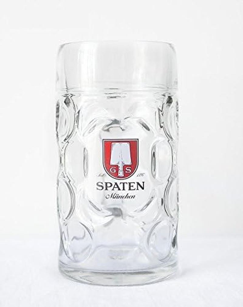 1 Liter Spaten Logo Dimpled Glass Beer Stein