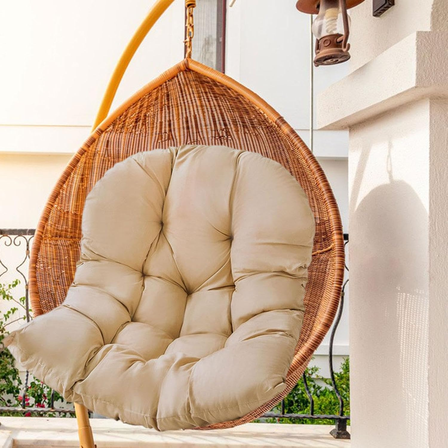 Hanging Egg Chair Cushion Chair Seat Cushion Garden Chair Mat Swinging Chair Pad for Lawn, Khaki image number 6