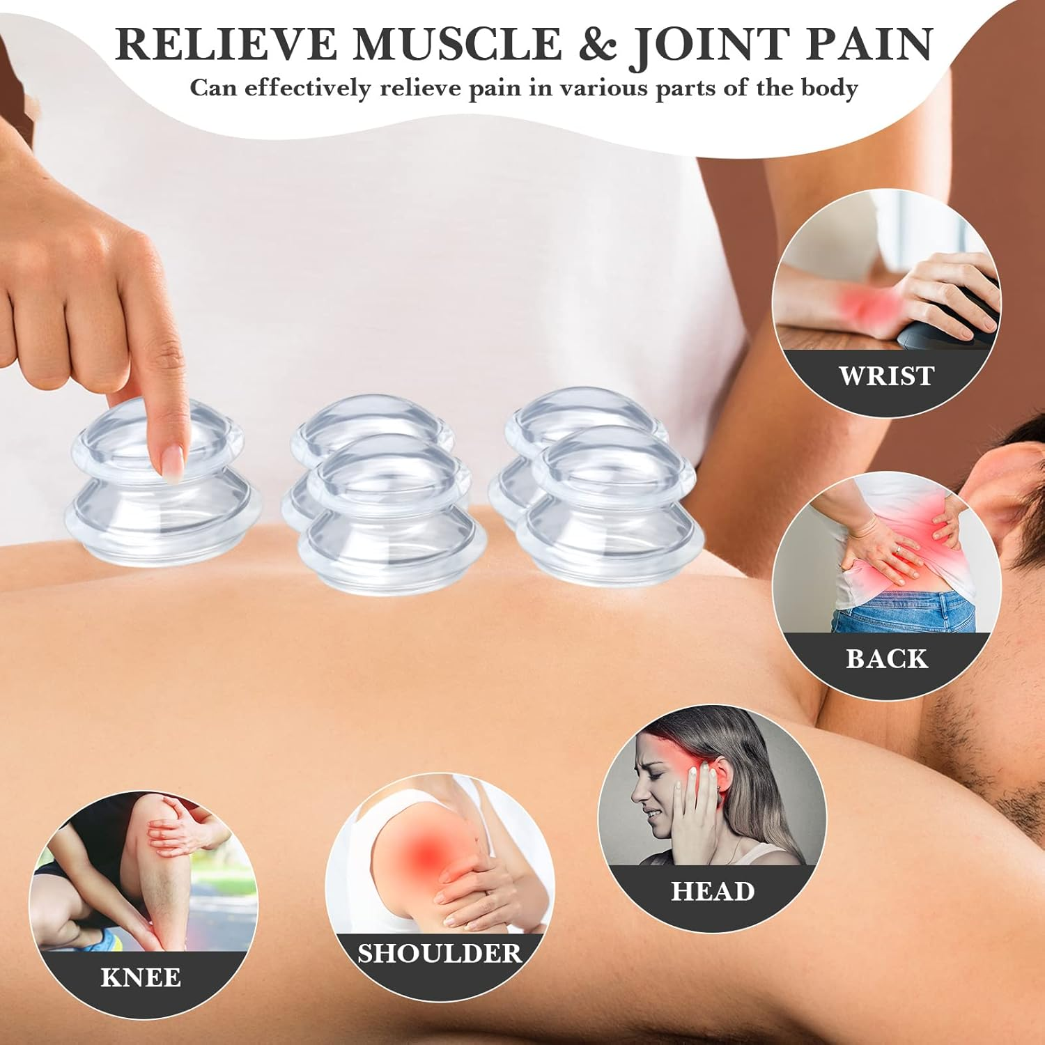 Syhood 16 Pcs 4 Sizes Cupping Therapy Set Silicone Cupping Massage Cups Professional Chinese Cupping Therapy Studio and Household Set for Cellulite Reduction Body Myofascial Muscle Nerve Joint Pain image number 6