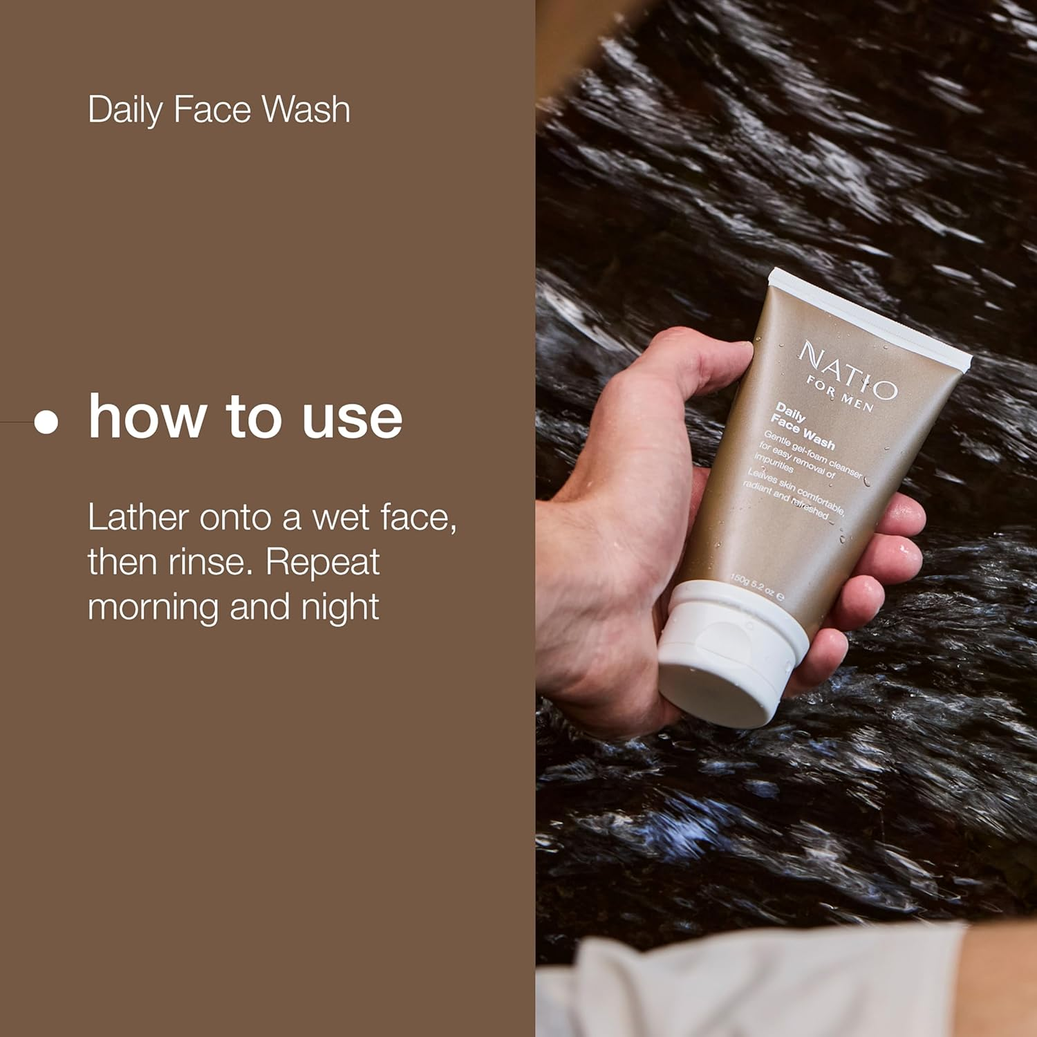 Natio Daily Face Wash for Men, 150G (Pack of 2) image number 2