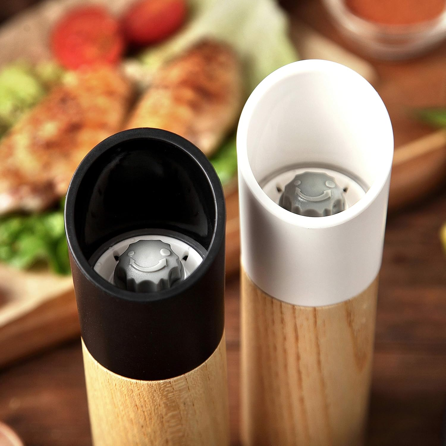 UTHANDO & PASSION Wooden Salt and Pepper Mill (Set of 2) - Fully Adjustable Ceramic Grinder image number 2