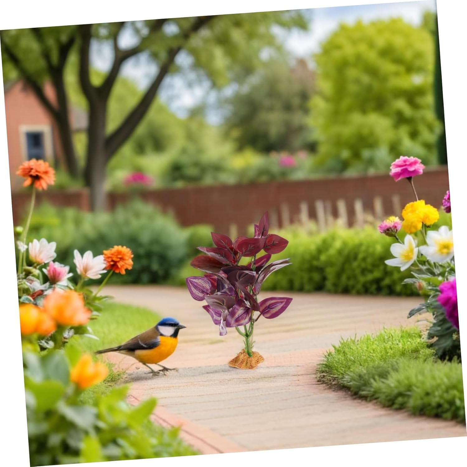 VICASKY 2Pcs Artificial Aquarium Green Plants Realistic Reptile Terrarium Decoration for Snake Lizard Turtle Habitat Lightweight Low Maintenance Fake Aquatic Plants Enhancing Pet image number 6