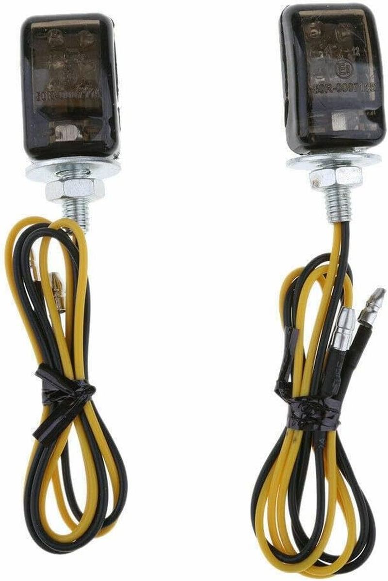 TDR 2Pcs Motorcycle LED Turn Signal Indicators Chrome Micro Mini Tiny Small Amber Light 6Mm Thread Plastic Glass Universal Fit Left Right Pair image number 5
