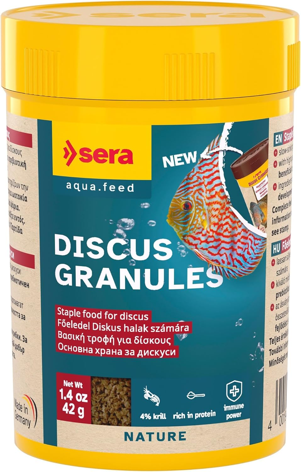 Sera Discus Granules, Staple Food for Discus, Slow-Sinking Soft Granules Rich in Minerals Support Healthy Development and Readiness to Spawn, for Freshwater Aquariums, 100Ml (42G) image number 2