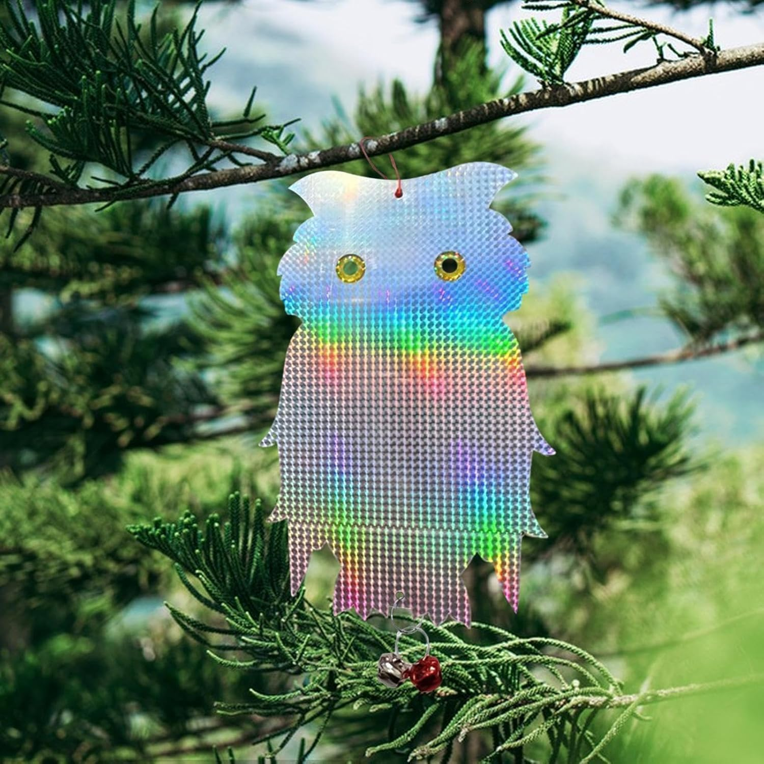 Fokmuaex 1Pcs Double-Sided Hanging Owl Bird Repellent Model - Efficiently Repels Eagles, Crows and Pigeons - Suitable for Bird Prevention in Gardens/Farms/Orchards image number 1