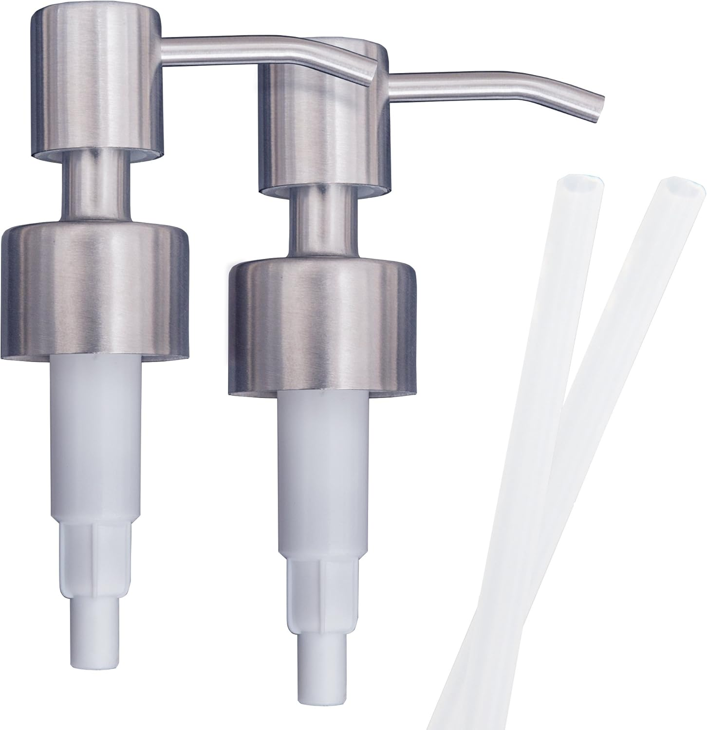 Stainless Steel Soap and Lotion Dispenser Pumps 2 Pieces Replacement for Your Bottles Includes 2 Nine Inch Tubes image number 6