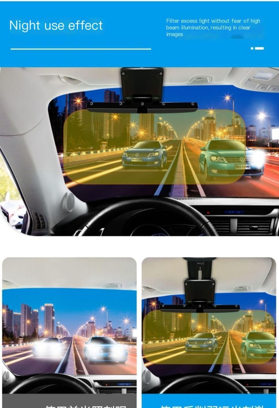 SZMEINANZI Car Sun Visor, Anti-Glare Day and Night Dual-Use, Adjustable for All Vehicle Types image number 4