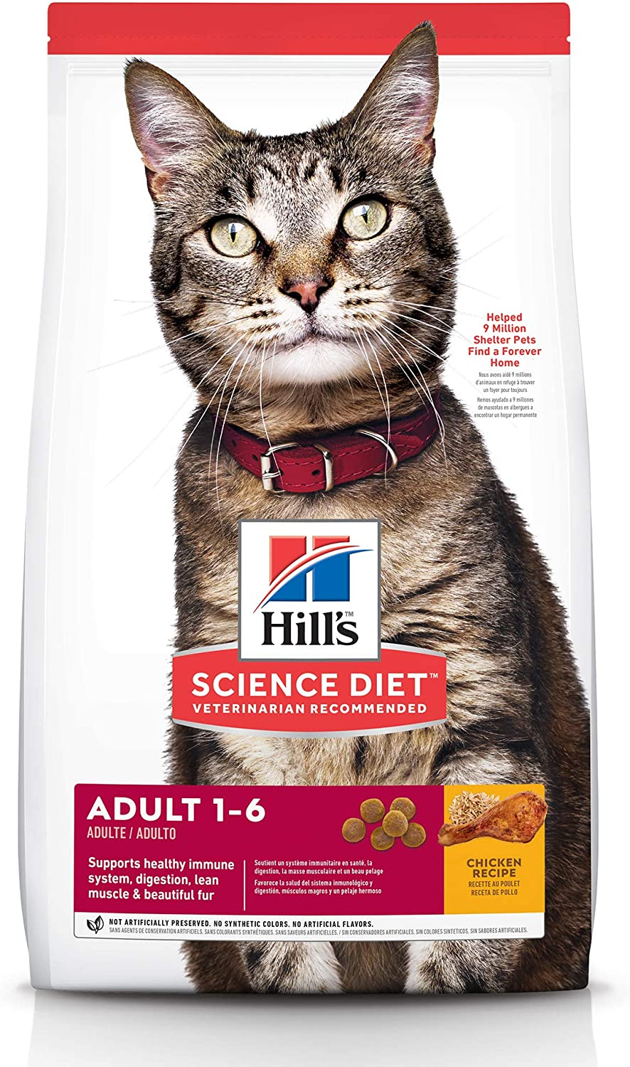 Hill'S Science Diet Adult, Chicken Recipe, Dry Cat Food, 4Kg Bag image number 1