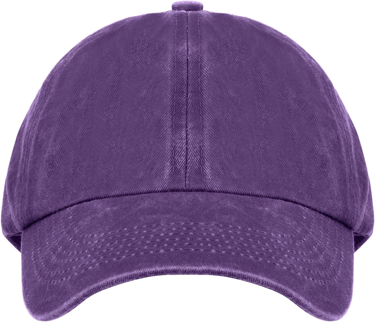 TOPTIE Backless Washed Cotton Ponytail Cap Messy Bun Curly Hair Baseball Caps for Women - Blue image number 6