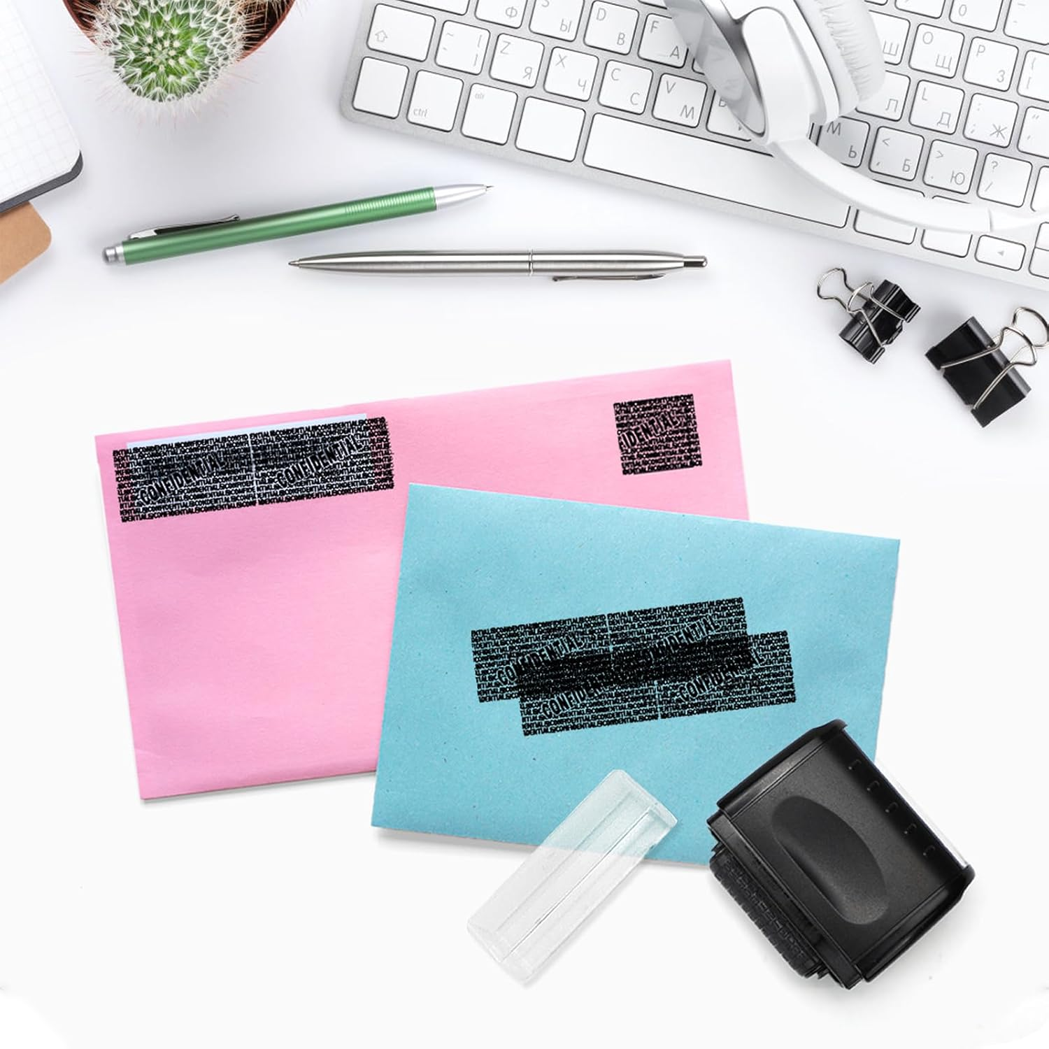 Identity Theft Protection Roller Stamp, 1 Refill Ink - Confidential Roller Stamp for Identity Protection & Security Stamps- Blocking Out Privacy Information and Guard Your Address and ID - 3 Pack image number 7