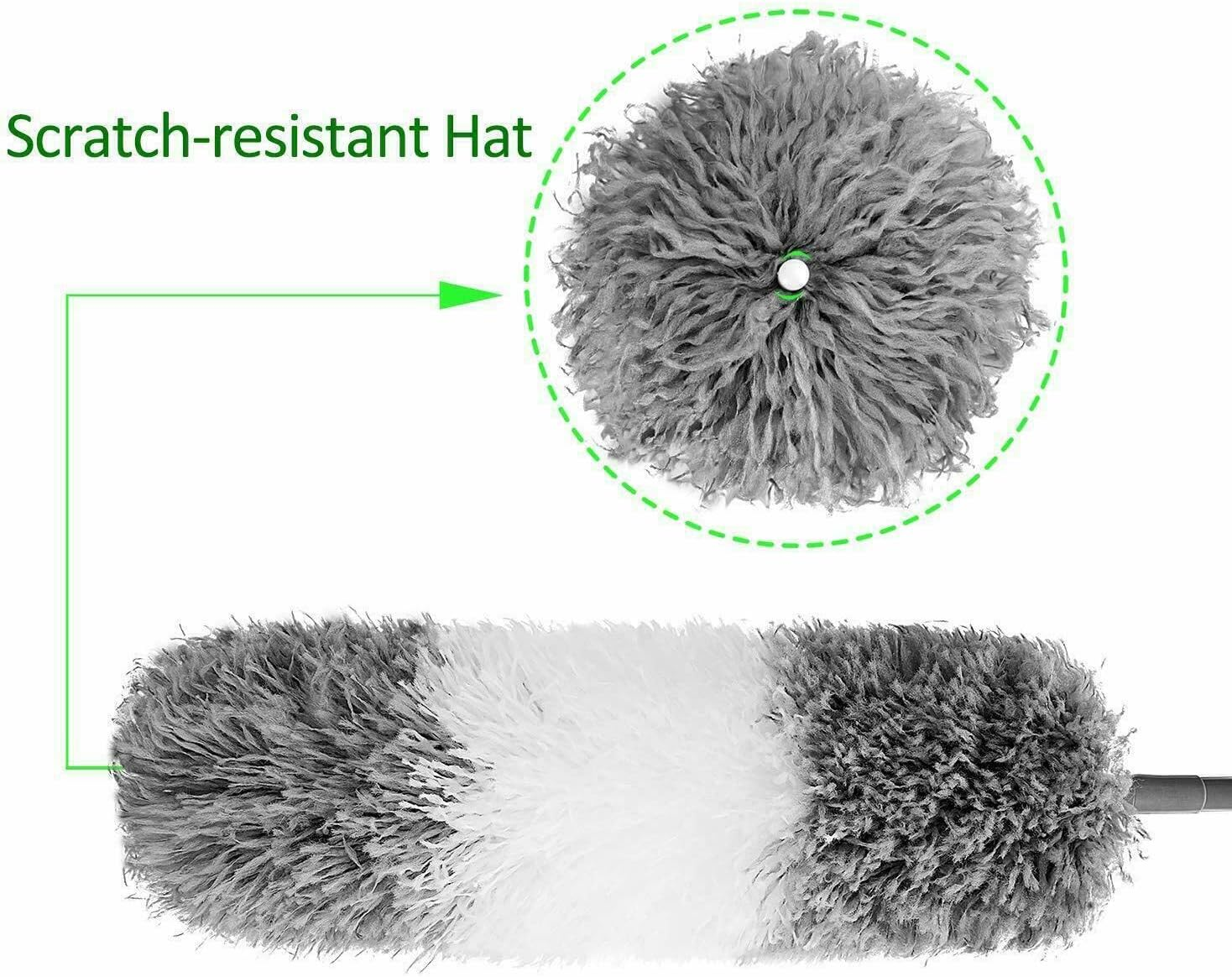 Head Microfiber Telescoping Duster Stainless Steel Pole Extendable