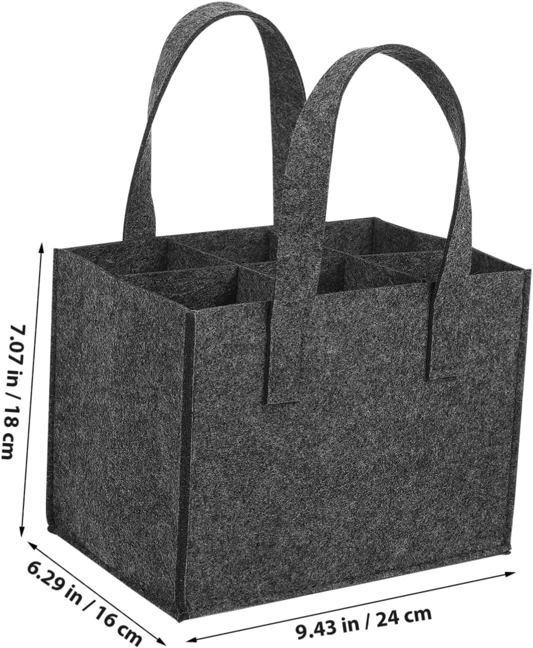 Felt Wine Carrier Bottle Bag Thick Handbag 24X16X16Cm Sturdy Portable Wine Tote for Travel Camping Picnic 4 Pieces Set image number 5