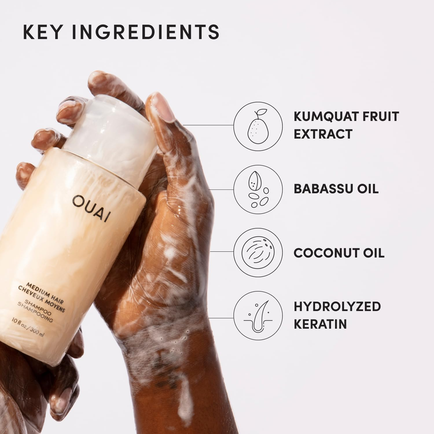 Medium Shampoo Refill Pouch. Super Hydrating Shampoo Nourishes with Babassu and Coconut Oils, Strengthens with Keratin and Adds Shine with Kumquat Extract image number 2