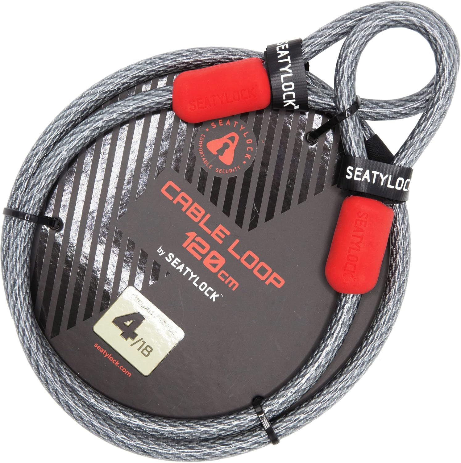 Seatylock Bike Cable Lock - anti Theft Triple Braided Steel Cable with Loops for Bike Security - Universal Fit Flexible Large Locking Cables for U Lock D Lock Chain Lock or Folding Lock - 120 Cm image number 1