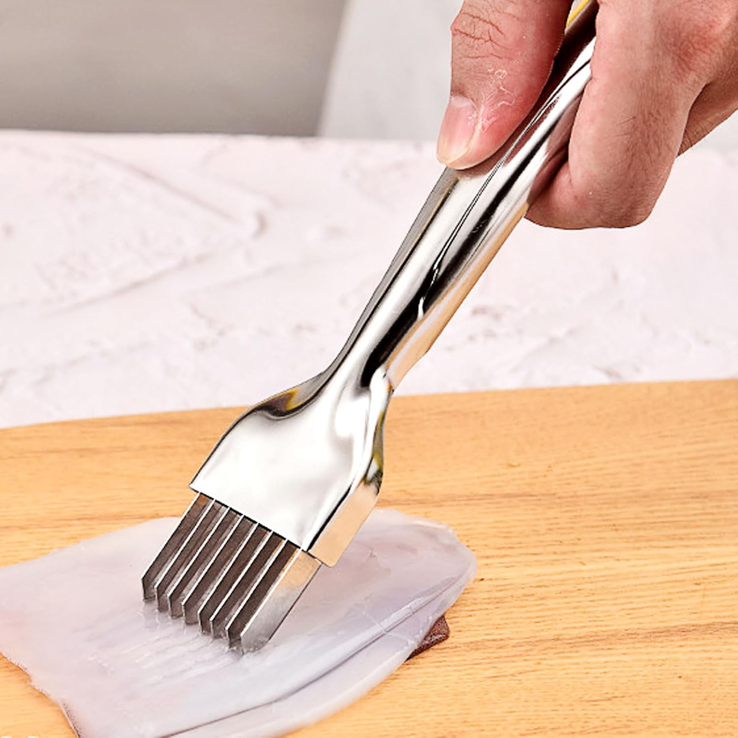 Scallion Cutter Shred,Green Onion Cutter Slicer, Stainless Steel Garlic Cheese Shredder, Kitchen Tool Slice Cutlery, Vegetable Chopper Tool for Home Kitchen Restaurant Gadgets (Eight Blades) image number 5