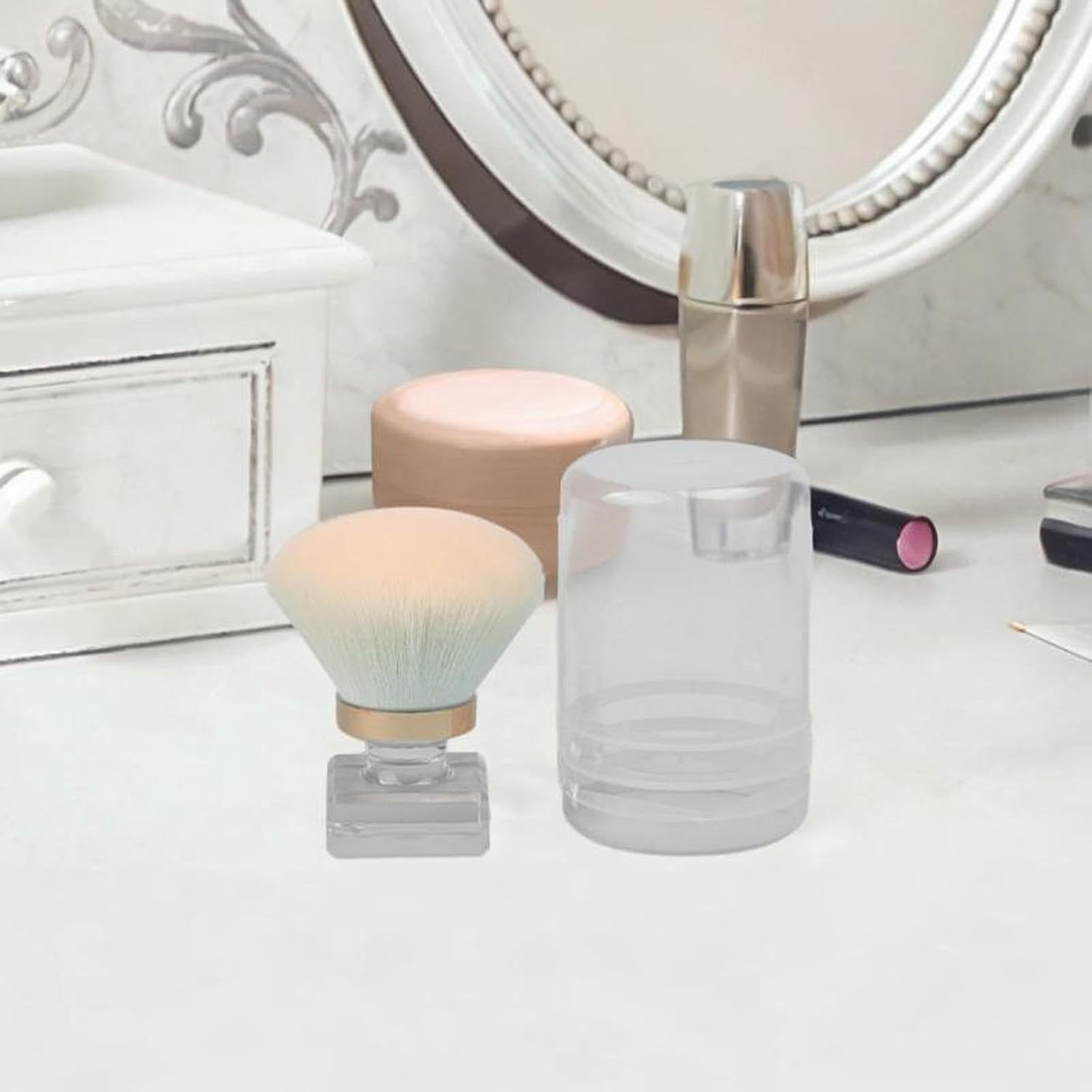 Nail Dust Brush, Soft Brush, Portable, Manicure, Cleaner Kabuki Cleaner Brush, Moving Brush with Dust with Nail Art, Mushroom Head White image number 1