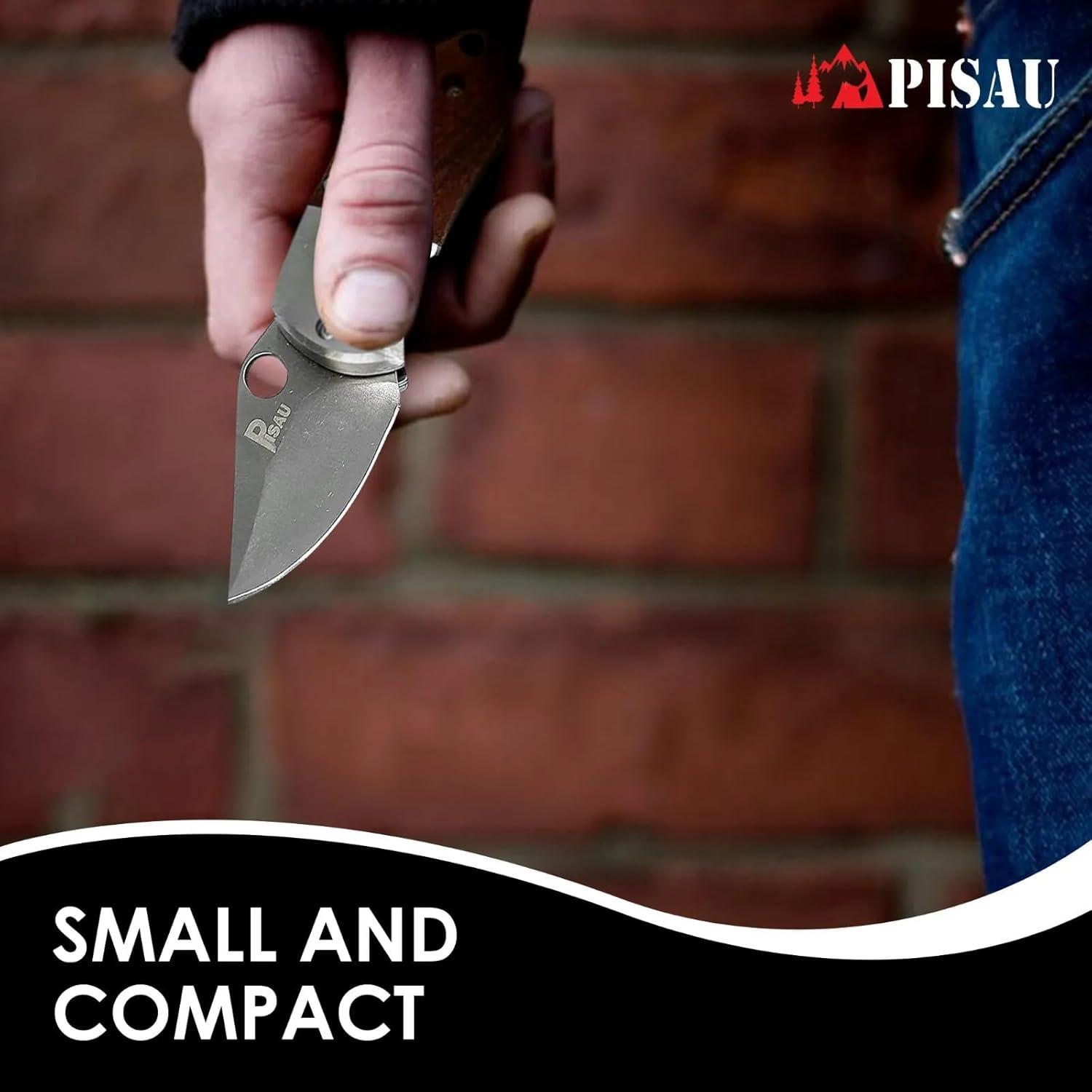 PISAU Stainless Steel Camping Folding Knife with Sheath