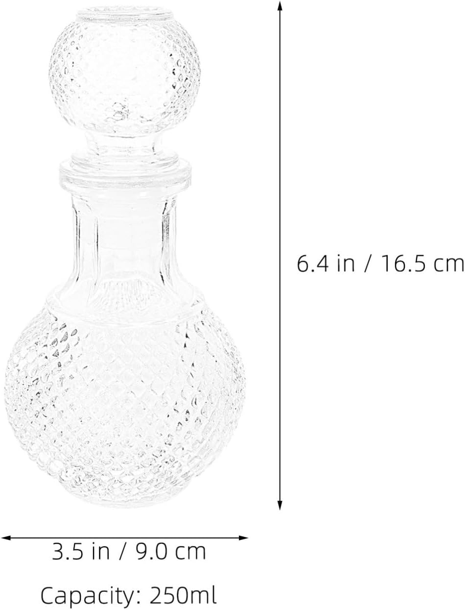 Gatuida Glass Liquor Bottle and Thickened Creative Wine Decanter 250Ml Glass Whiskey Decanter Set for Home Bar and Dinner Serving, 2Pcs image number 4