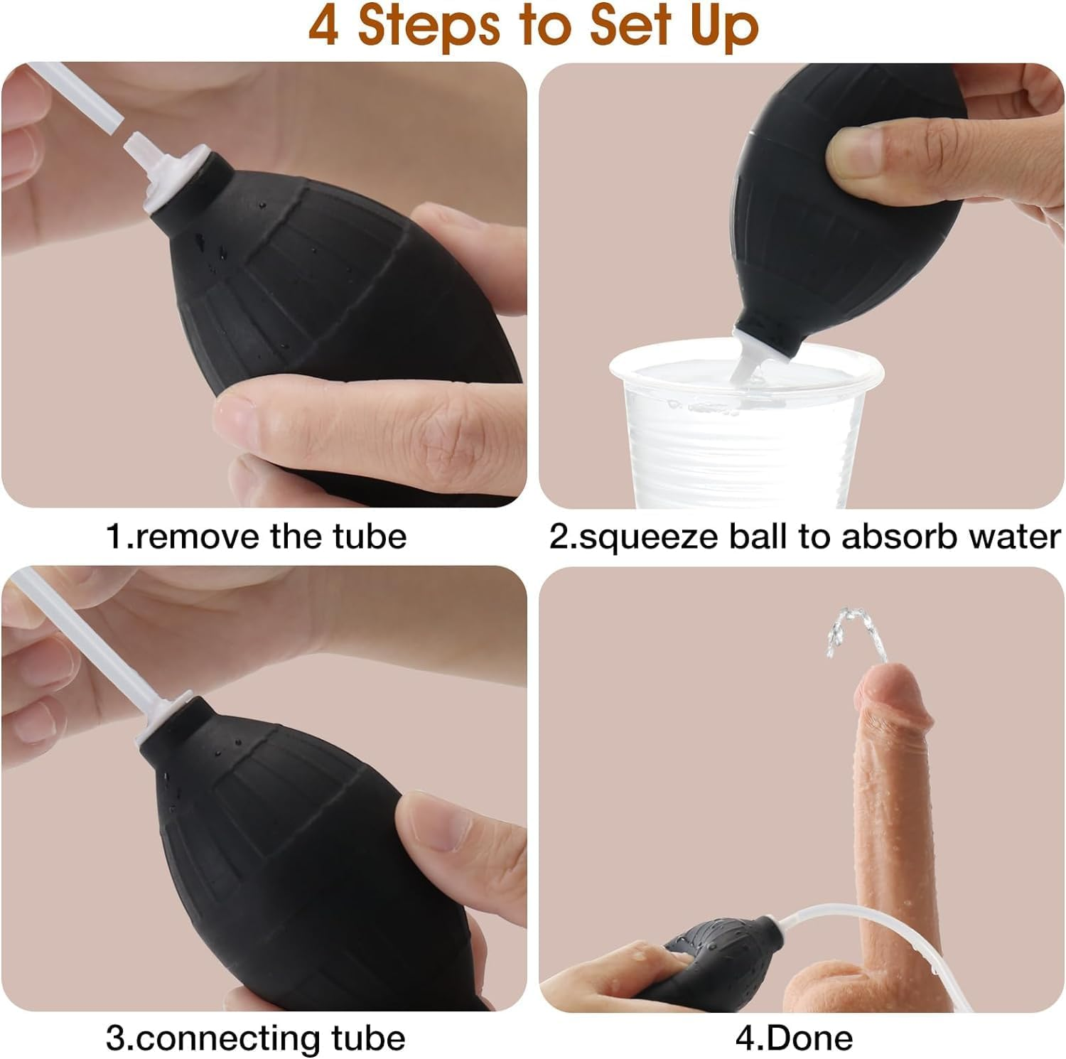 Realistic Squirting Silicone Dildo, Ejaculating Penis with Strong Suction Cup for Hands-Free Play, Sex Toy for Women, Men, Gay, Couple (7") image number 4