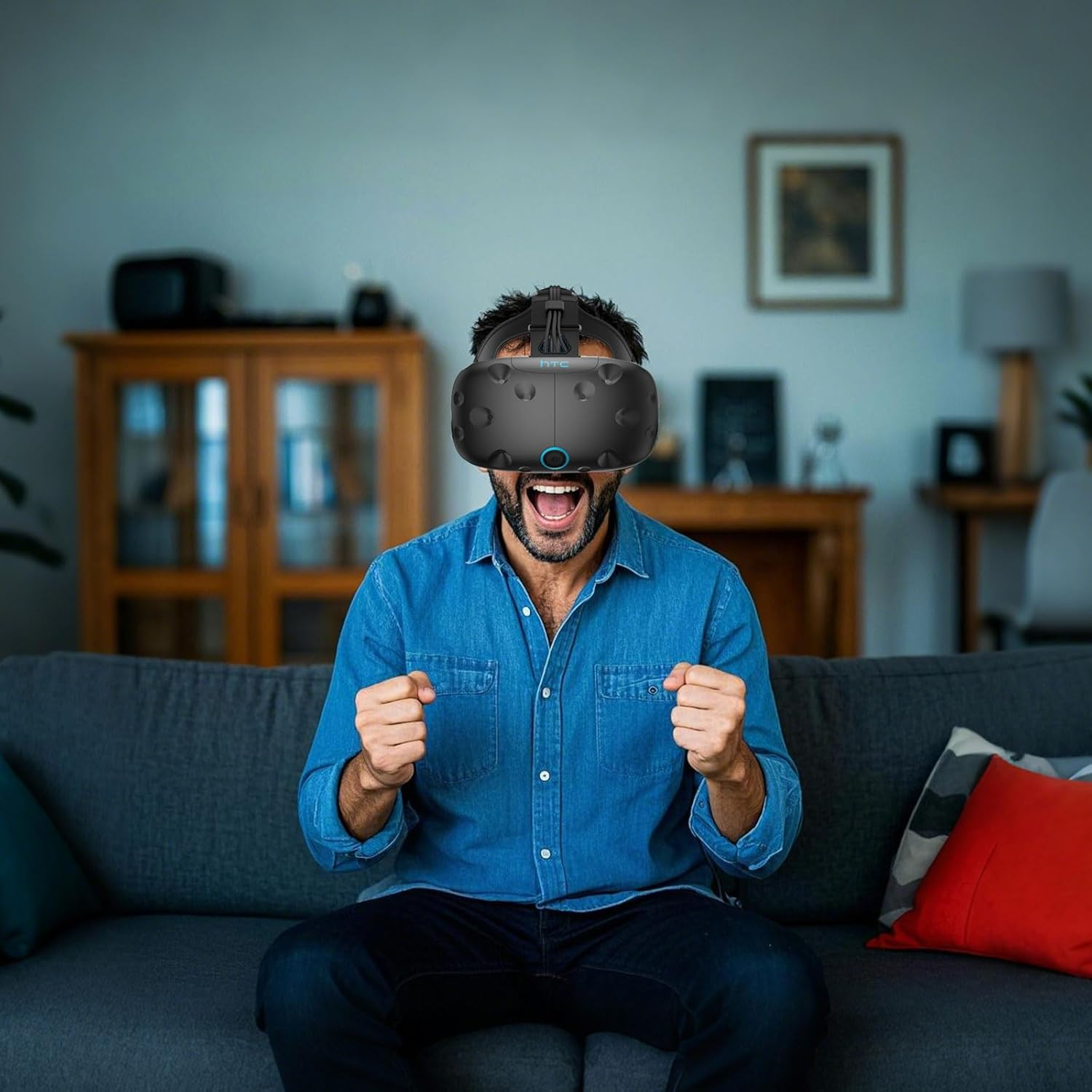 T&B HTC VIVE Sponge Mat Breathable PU Face Foam Replacement for HTC VIVE Headset PU Leather with Holes Eye Mask Black - 12Mm image number 1