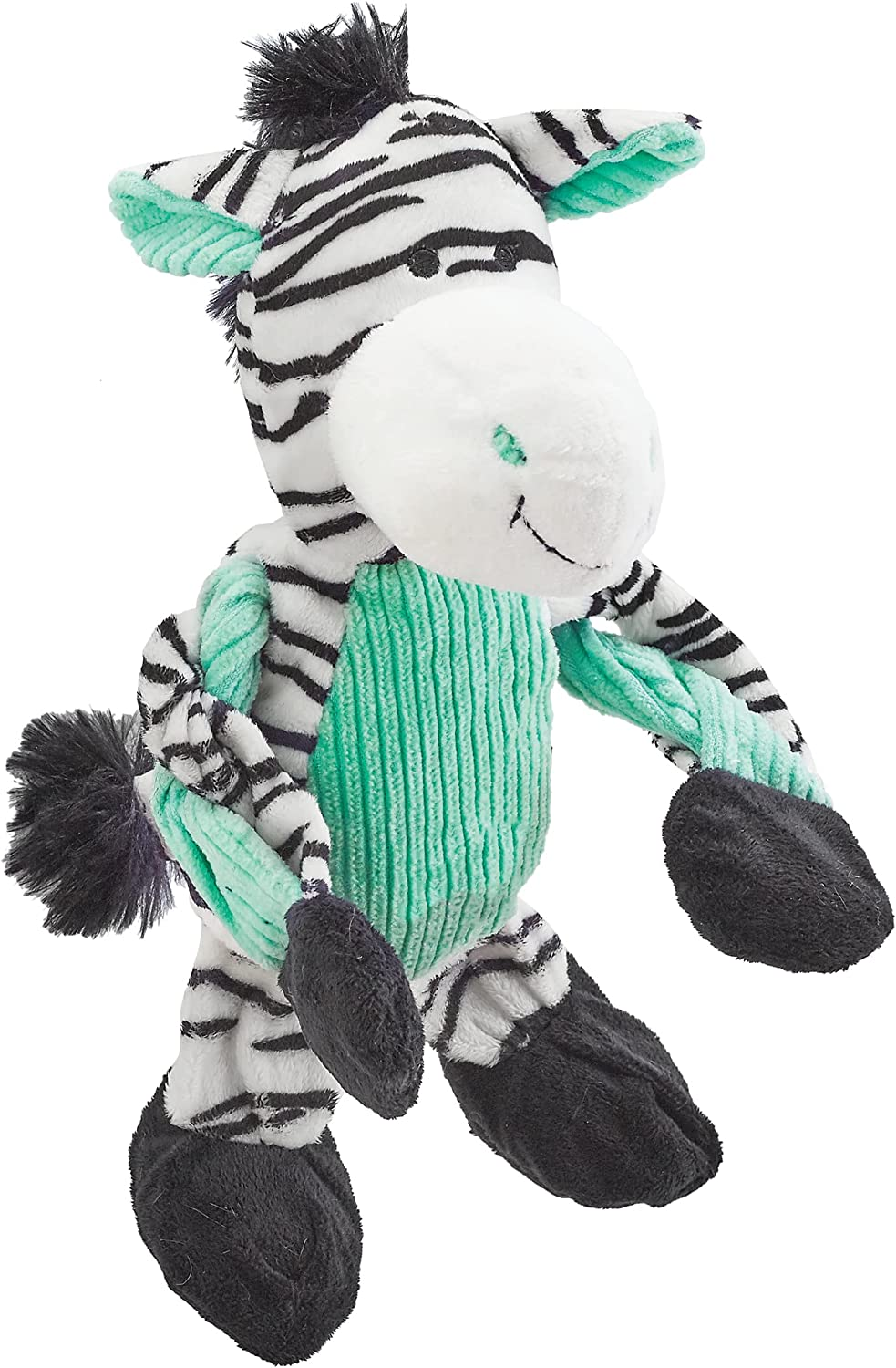 Charming Pet Pulleez Zebra Plush Squeaky Dog Toy image number 3