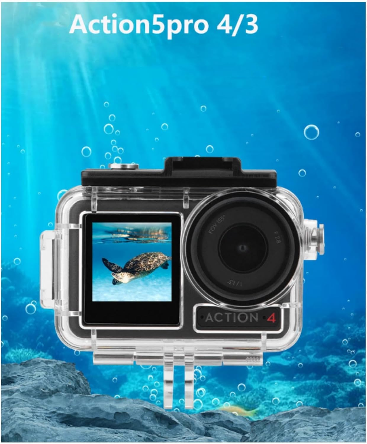 DJI Osmo 5 Action 4 Action 3, 60M/164FT Underwater Housing Shell, Waterproof Housing Case for Protective Underwater Dive Housing Case Shell with Bracket Accessories image number 2