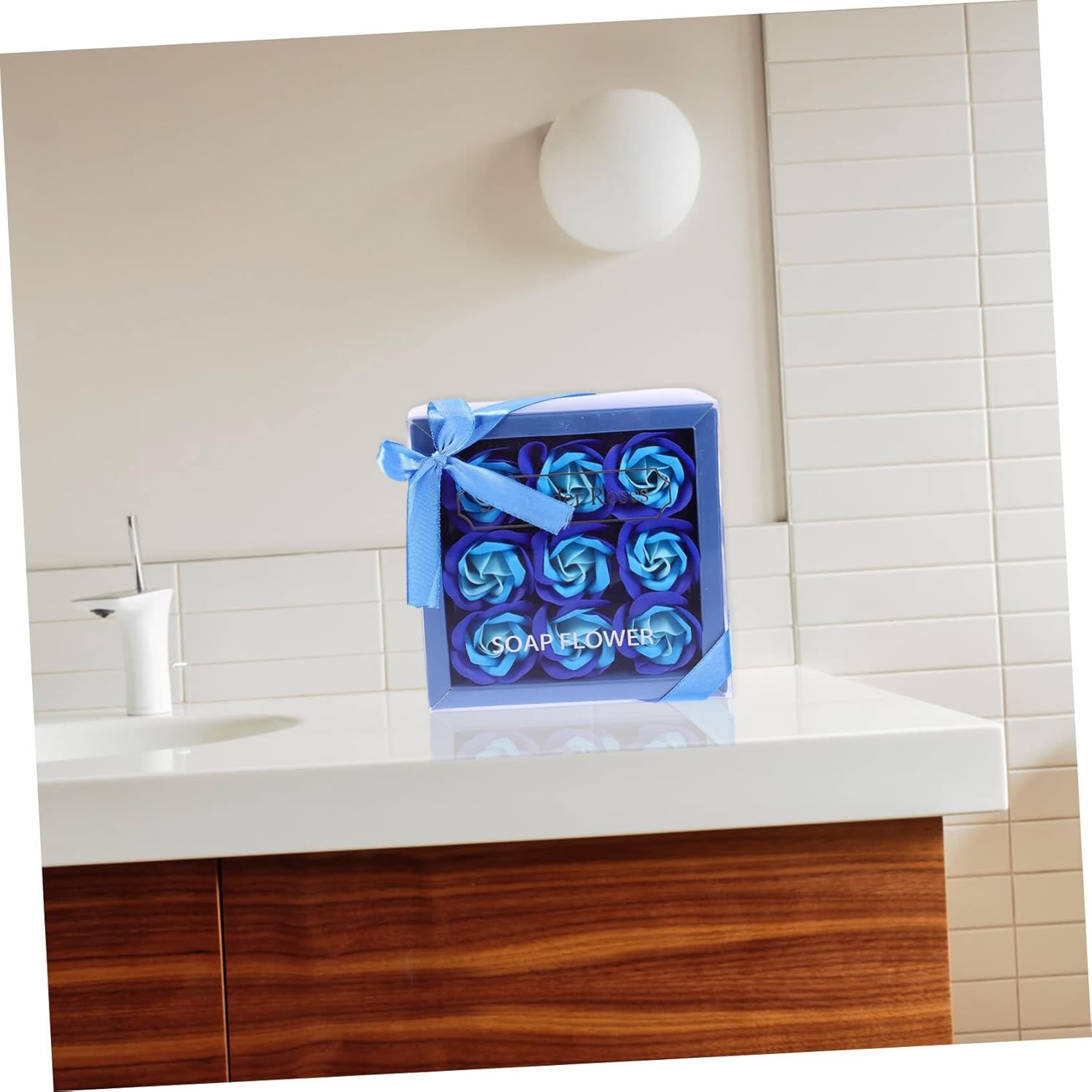 Abaodam Decorative Soap Rose Flower Box Realistic Flowers for Valentine Day Mother Day Birthdays Special Occasions Scented Arrangement for Your Loved image number 2