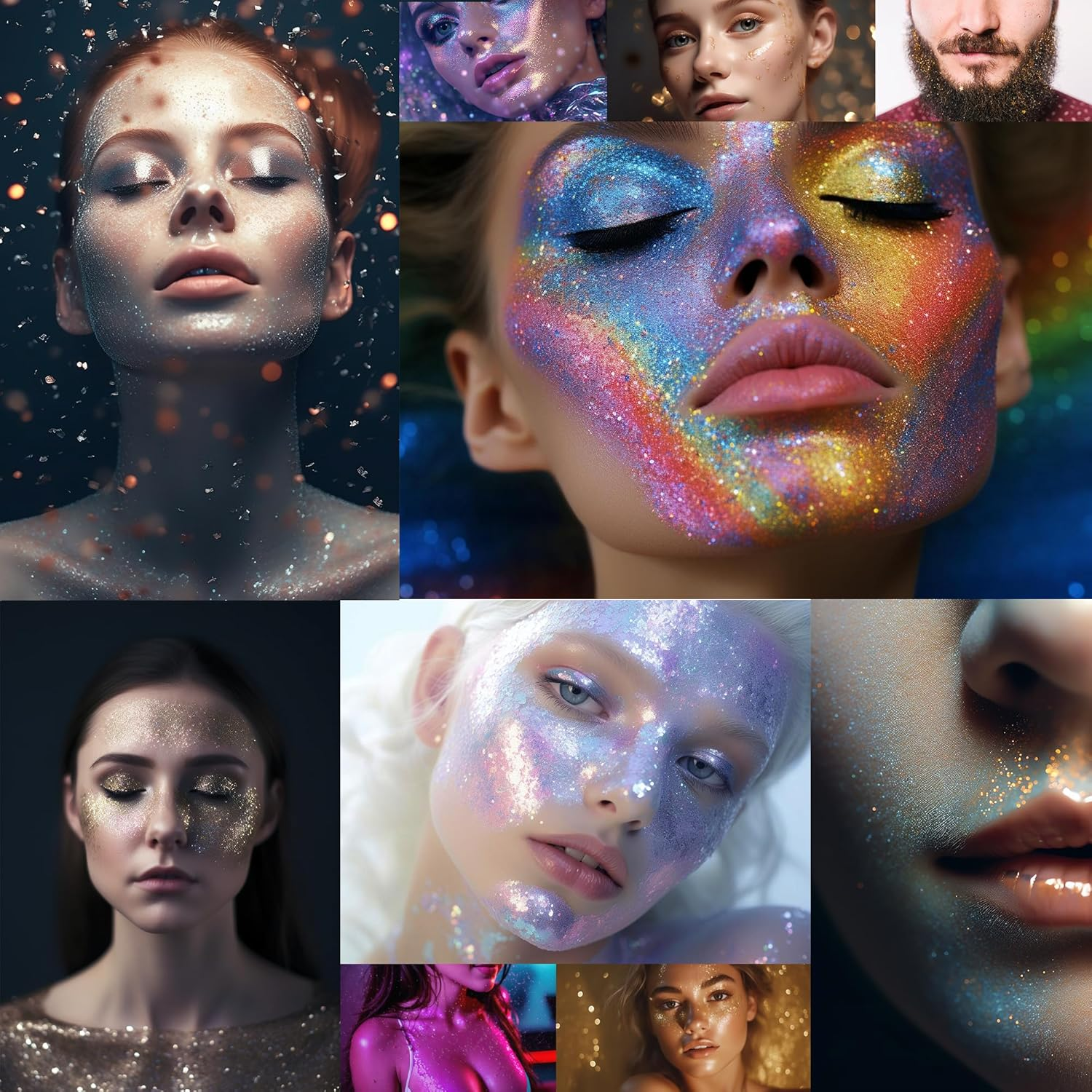 Goolitter Face, Body & Hair Holographic Clear White Glitter Gel [Snowy Cloud] 2Oz (60Ml) | Chunky | K-Beauty | Halloween, Festival, EDM, Rave, Party, Concert, Costume Makeup| Vegan, Cruelty Free image number 6