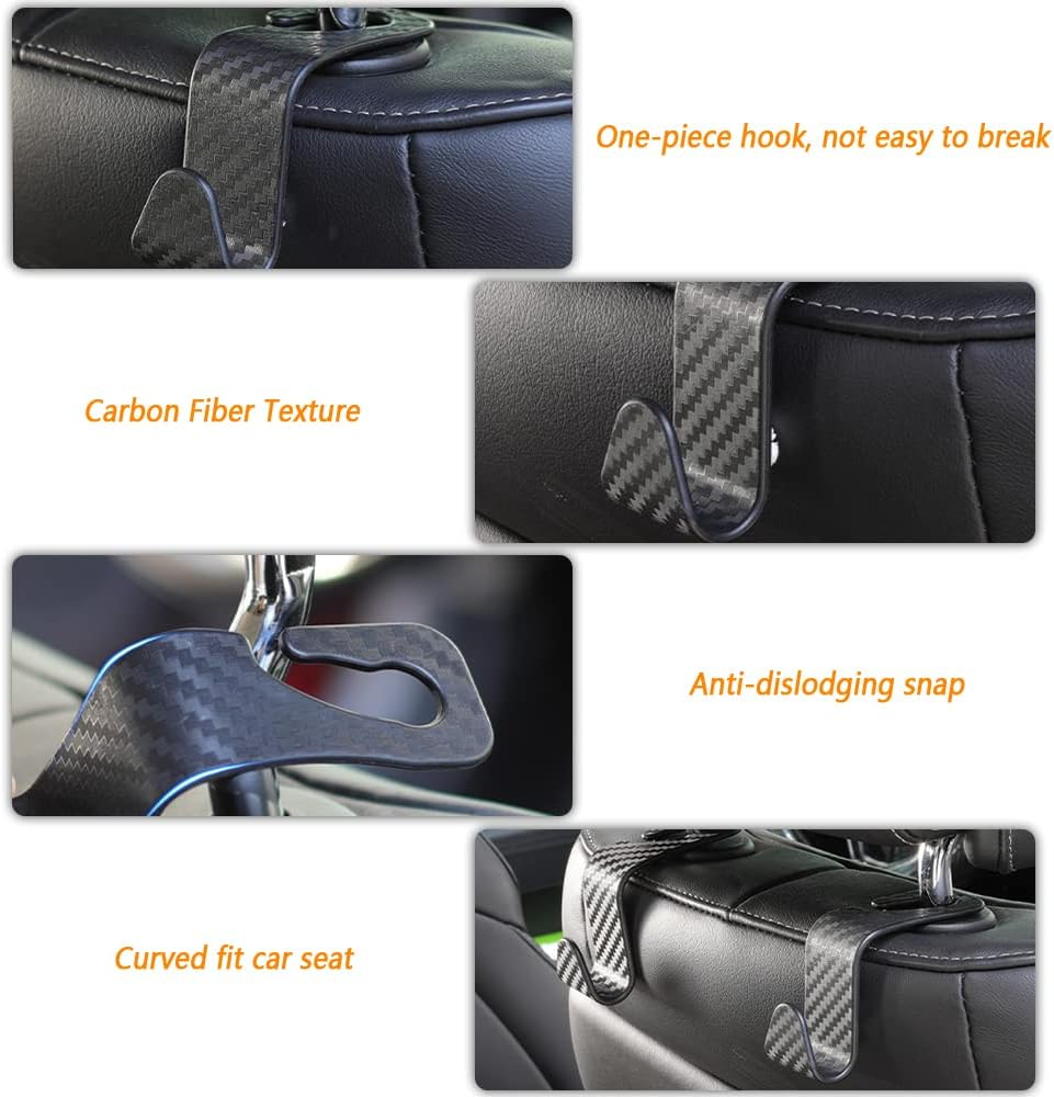 Utility Car Headrest Hidden Hook 33Lb(Max) Car Hooks for Purses and Bags,Hard Hat Holder for Truck Seat Hanger Storage Organizer for Coats,Umbrellas,Grocery Bags,Handbags Universal Car Accessories - Blue image number 7