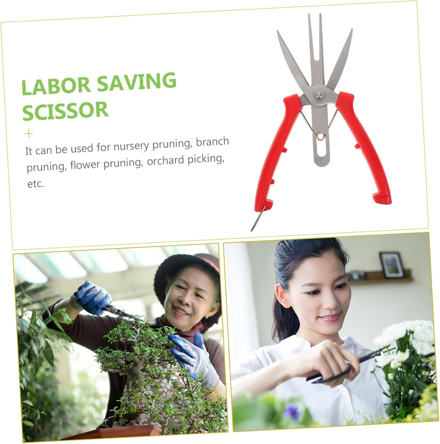 Parliky Pruning Shears for Gardening Pruning Shears Flowers Plants Bonsai Garden Scissors Non-Slip Handle image number 4