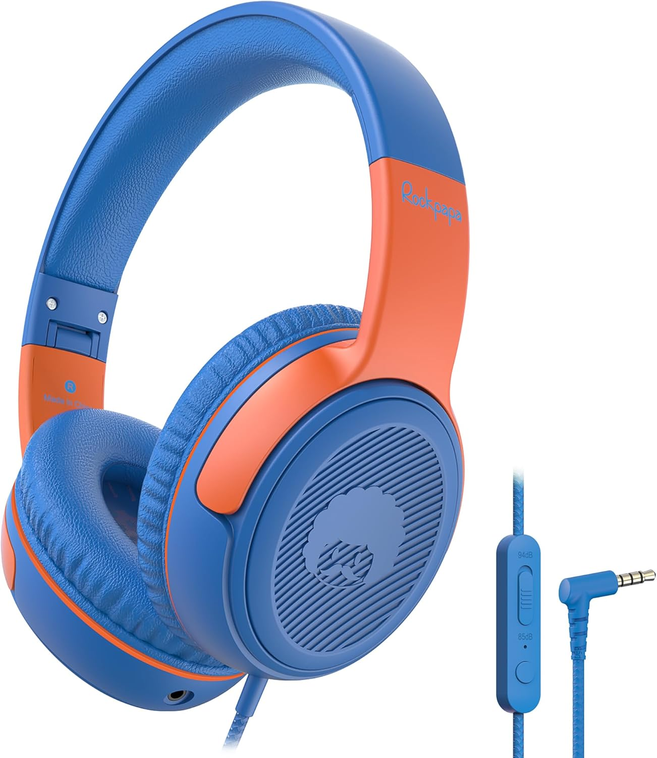 Rockpapa Share 1 Kids Headphones, Wired Headphones with Microphone, 85/94Db Volume Limited, Sharing Function, Foldable, Adjustable, Childrens Headphones over Ear for School/Travel/Phone/Pc/Mp3