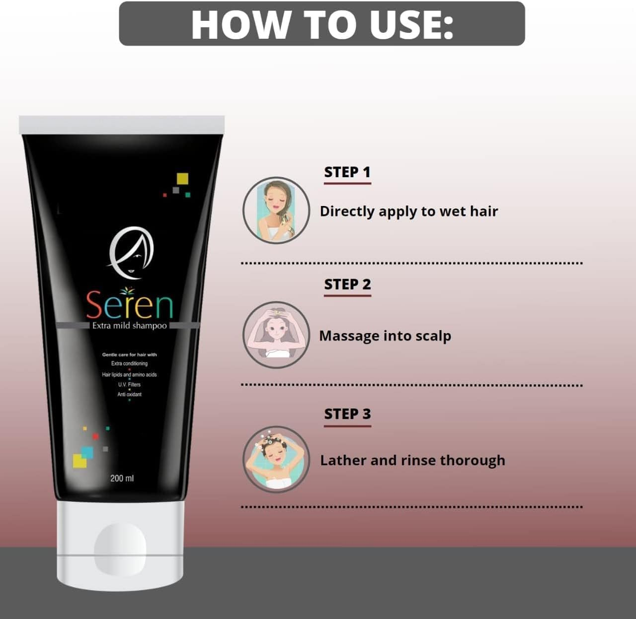 Ethiglo Seren Extra Mild Shampoo 200Ml, Pack of 2 (Damage Control)