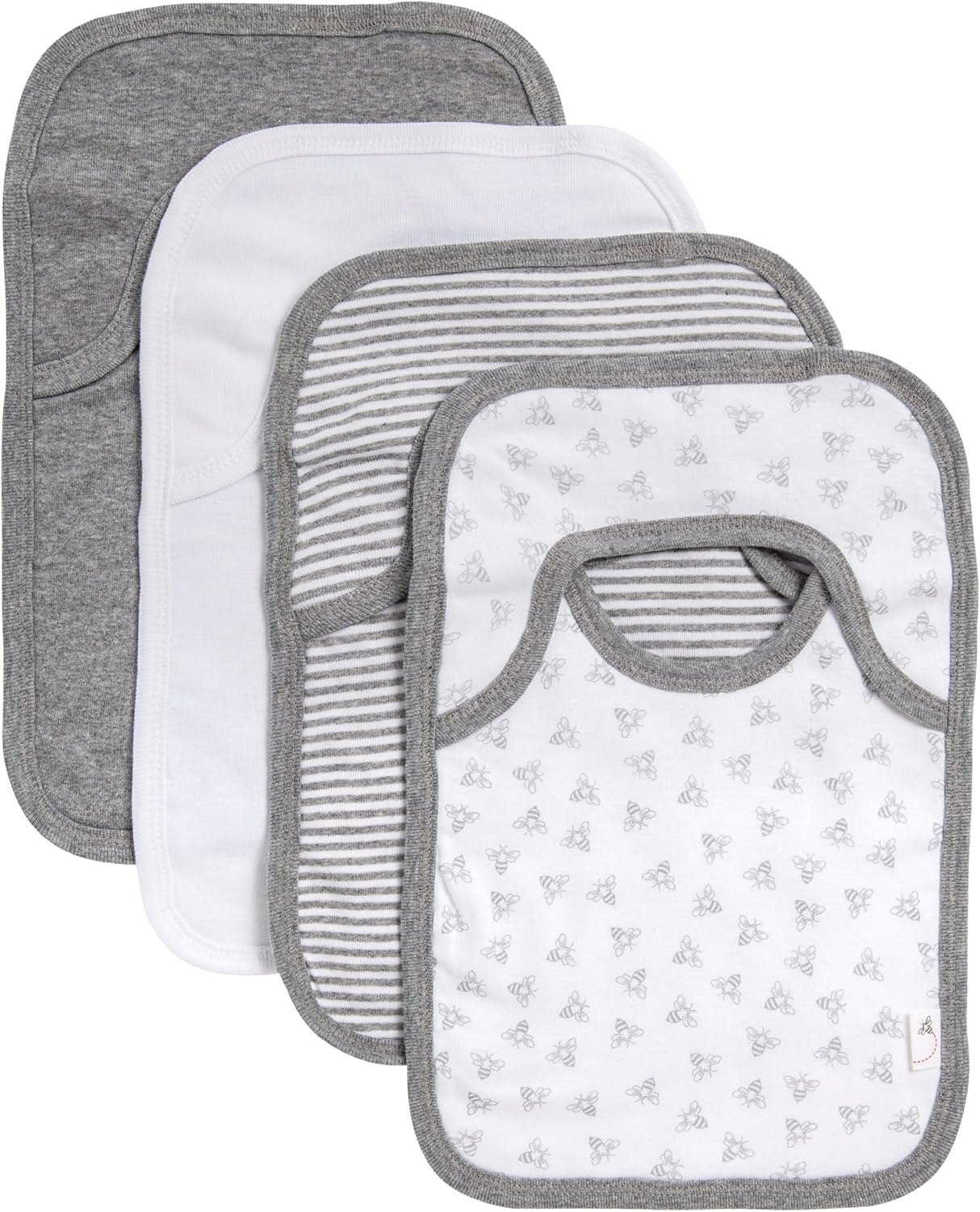 Burt'S Bees Baby Unisex-Baby Bibs, Lap-Shoulder Drool Cloths, 100% Organic Cotton with Absorbent Terry Towel Backing, Tossed Succulents, 5-Pack