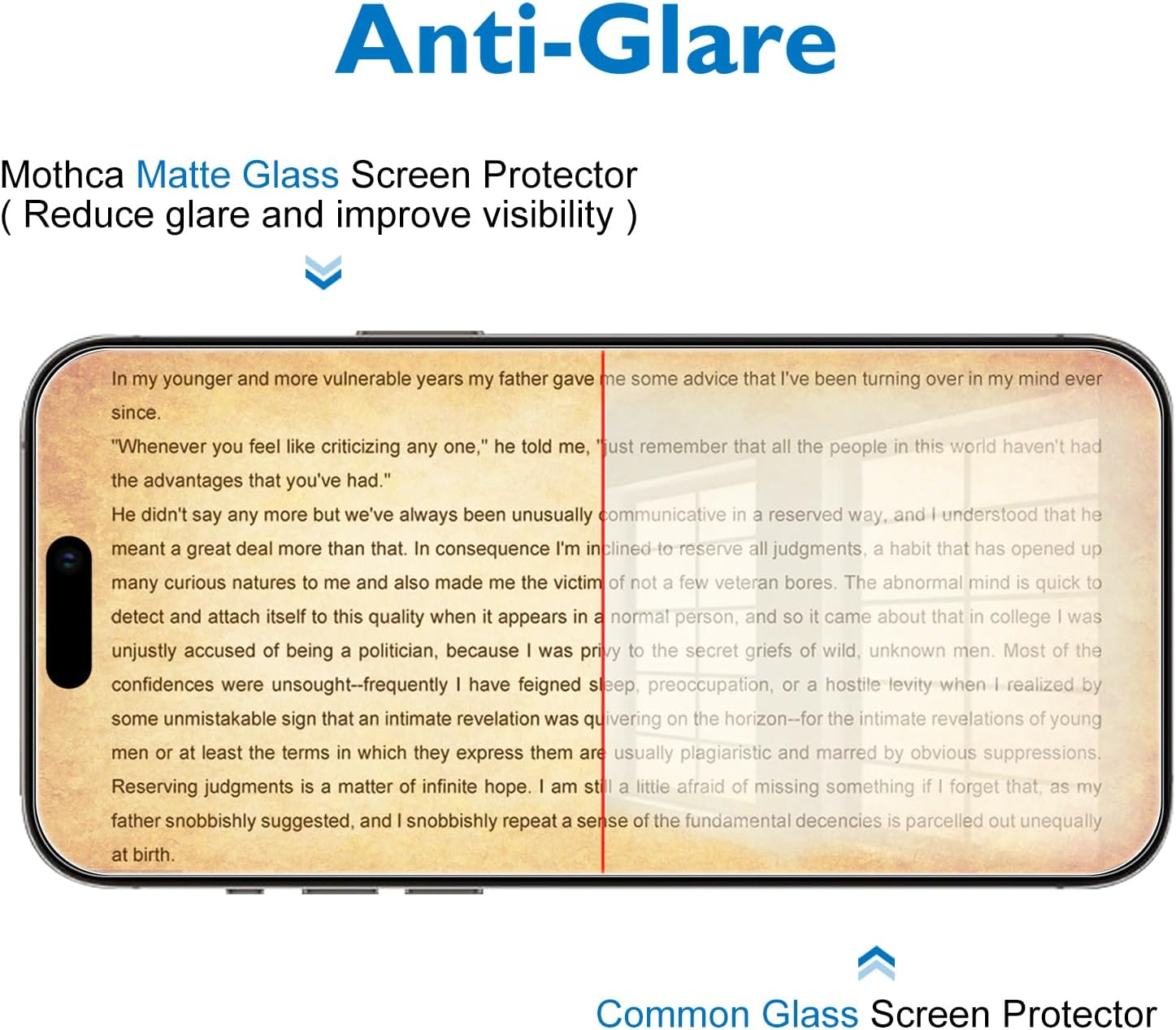 Mothca Matte Tempered Glass Film for Iphone 15 Pro [2+2 Pieces] 6.1 Inch Screen Protector Matt, 2.5D Screen Protector, Anti-Glare Protection, Anti-Fingerprint image number 6