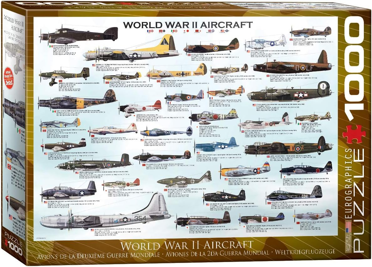 EUROGRAPHICS 6000-0075 World War II Aircraft 1000-Piece Puzzle, Multi-Colored