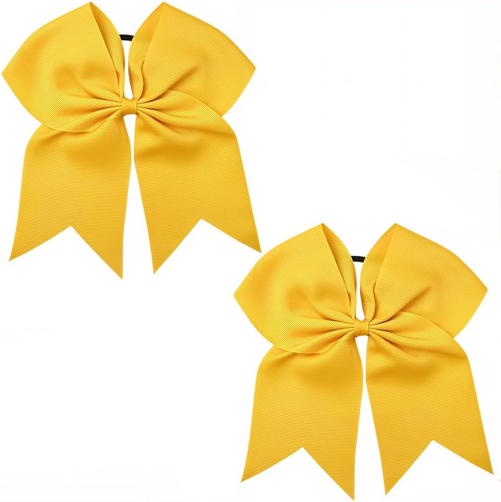 SUNNYCLUE 1 Box 2Pcs Bow Pony Tail Holders Bowknot Hair Ties Coquette Large Jumbo Scrunchies Bows Knot Cheer Hair Ponytail Elastic Tail Bands for Women Cheerleading Summer Sports School Decorations