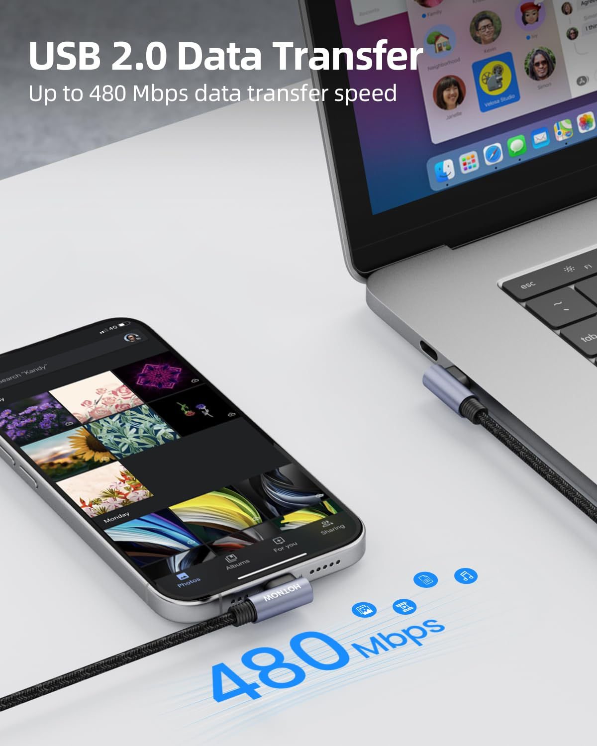 Right Angle USB C to USB C Cable 15CM 3Pack, Short 0.15M USB C Charger Cable 65W Fast Charging Cords for Iphone 15/16,Power Bank and USB Type C Devices image number 2