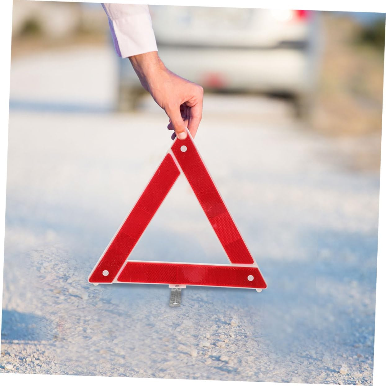 2Pcs Foldable Car Warning Triangle Safety Reflective Sign for Roadside Emergency Use Material High Visibility for Car and Heavy Vehicle image number 6