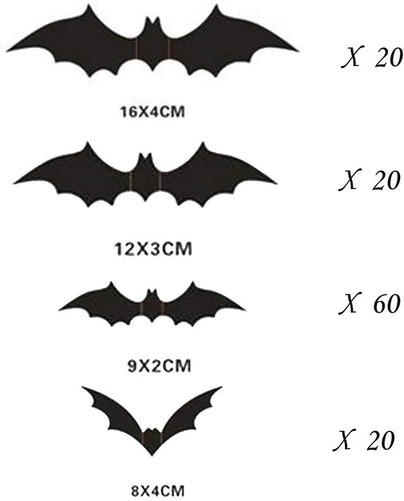 Weforu 120Pcs/Lot 3D DIY PVC Black Bat Wall Sticker Room Home Decor Art Halloween Decoration Gift Removable Wall Decals image number 3