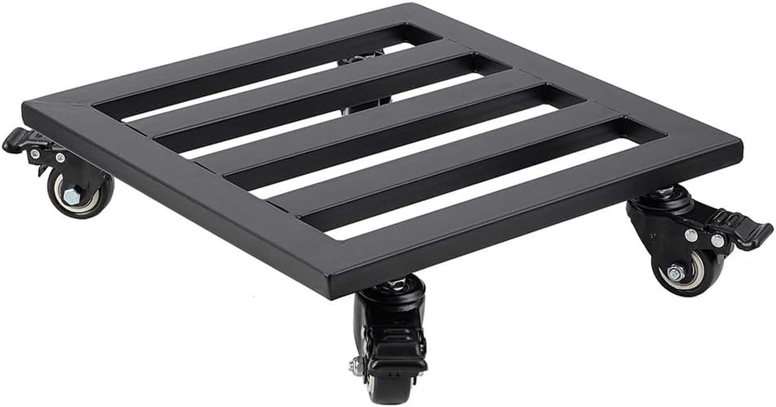 Heavy Duty Plant Caddy with Wheels - Black Square Rolling Holder, Portable Gardening Trolley, with 360&deg; Swivel Round, Rustproof Steel Frame for Garden & Patio (30X30X8Cm) image number 2