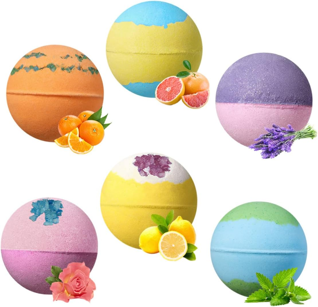 PLAFOPE 6Pcs Two Tone Shower Creative Balls Relaxing Bath Salt for Home Travel Spa Women With image number 5