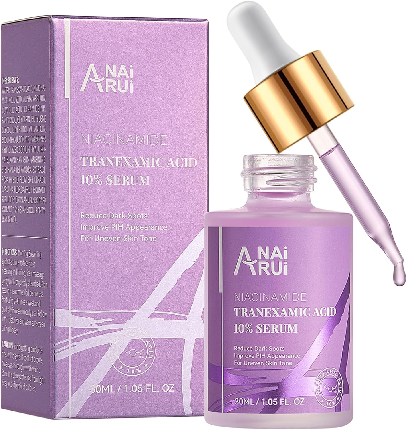 ANAI RUI 10% Tranexamic Acid Serum with Niacinamide,Kojic Acid, Arbutin,Ceramide, for Uneven Skin Tone 1.05 Fl.Oz image number 1