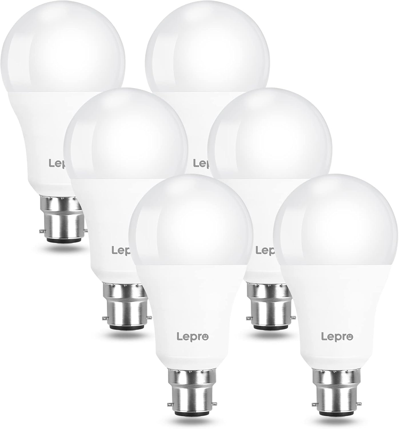 LE Lepro Bayonet Light, 100W Incandescent Equivalent, 13.5W B22 LED Bulbs, Super Bright 1521 Lumen Lightbulbs, Warm White 2700K, Non-Dimmable, Pack of 6, 13.5 W