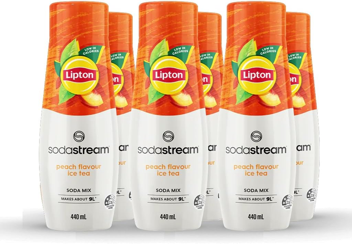 Sodastream - Lipton Iced Tea Peach No Sugar Soda Drink Mix | for Soda Makers; Turns 54 Litres of Fizzy Water into Delicious Lipton Iced Tea Peach No Sugar | Makes 216 Servings | 440Ml, Pack of 6 image number 4