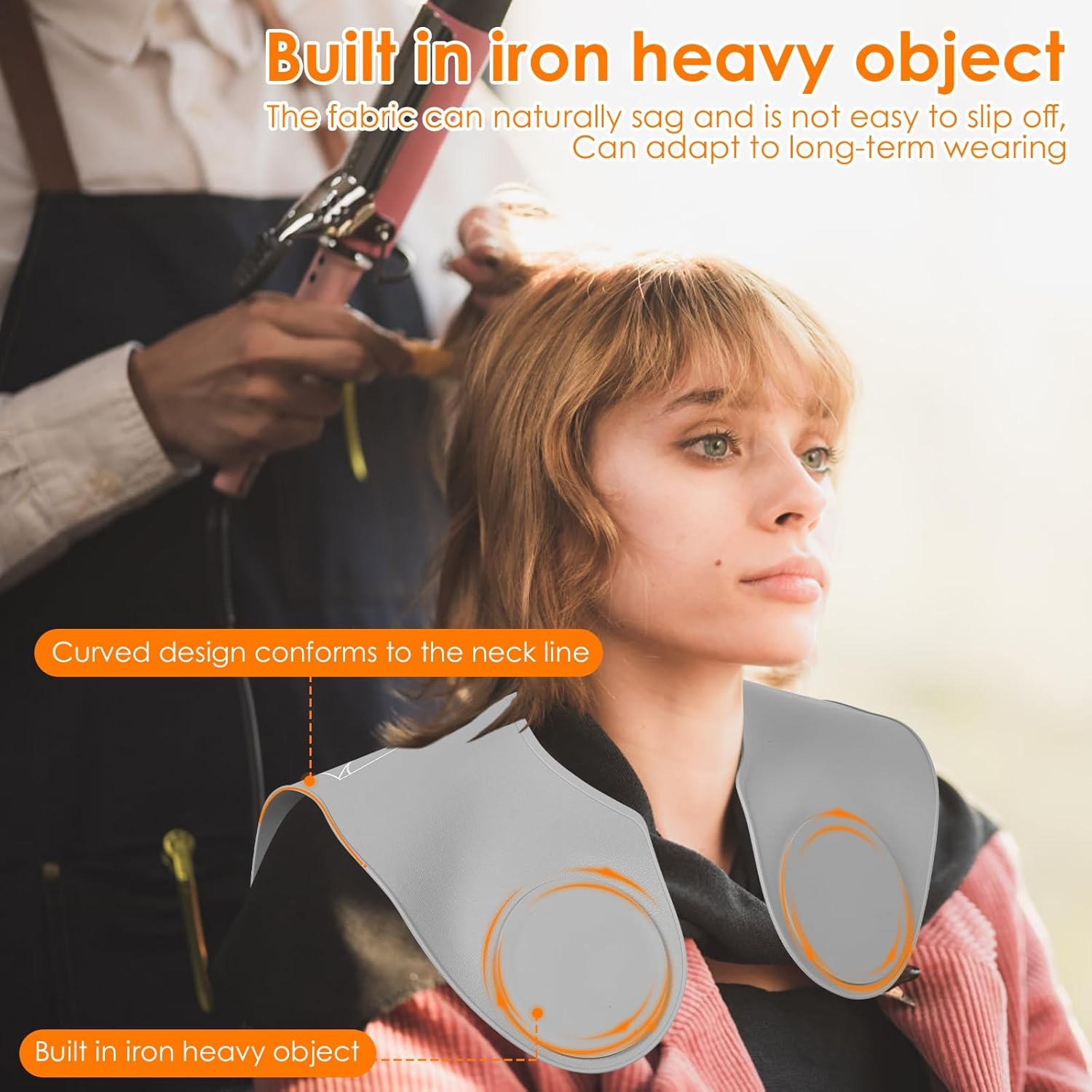 Rdjeokf 2Pcs Hair Cutting Collar with Guidelines, Waterproof Silicone Hair Cuttings Mat, Salon Hairdressing Pad for Hair Stylist, Barber Shop, Salon & Home Use (Grey) - Grey image number 3