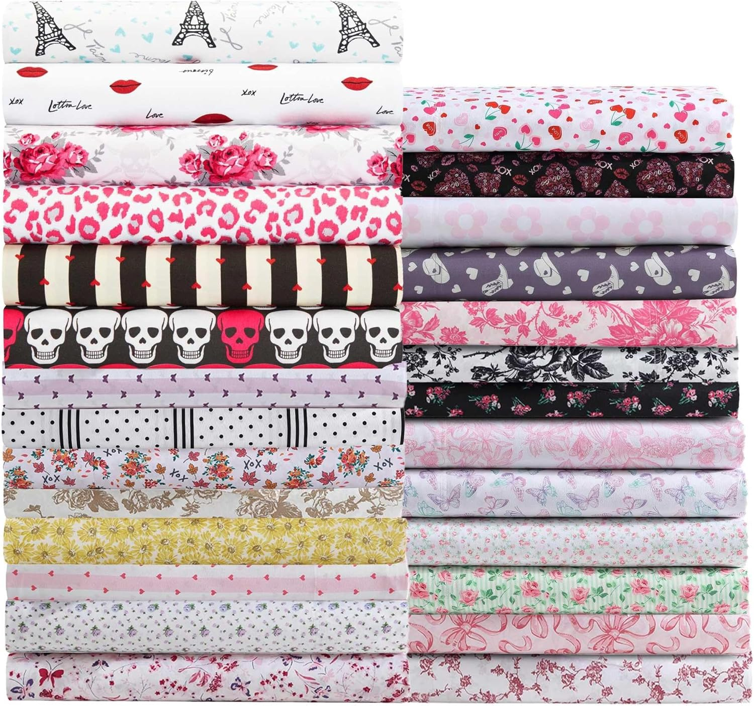 Betsey Johnson - Full Sheets, Soft & Lightweight Bedding, Fade & Wrinkle Resistant (Dots & Stripes, Full)