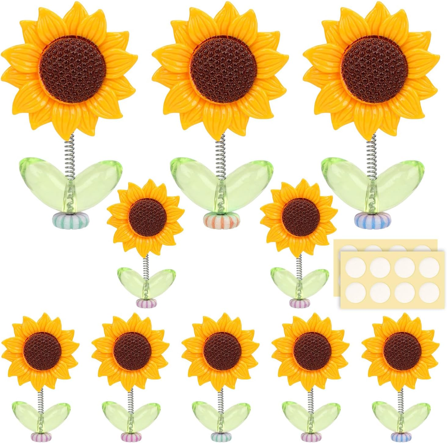 NQEUEPN 10Pcs Sunflower Car Decors, Bobble Heads for Car Dashboard Ornament Decorations Accessories for Interior